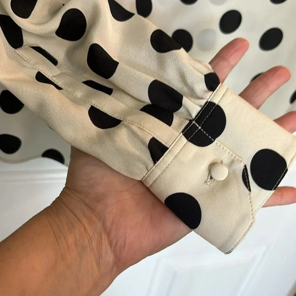 EUC SAINT LAURENT Turtleneck blouse in Craie Noir size 38 100% silk - Picture 6 of 9